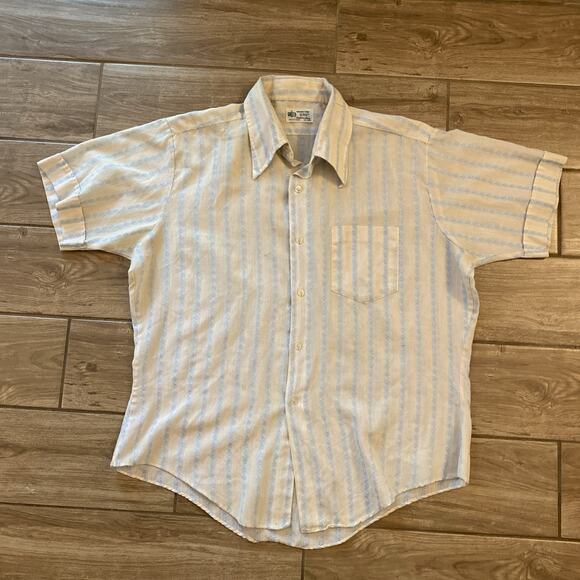Rare 1960s 1970s KMart Mens Medium Collar Short Sleeve Shirt Retro Disco - Picture 1 of 6